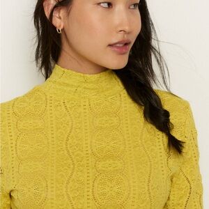 Daily Practice by Anthropologie Lace Mock Neck Top